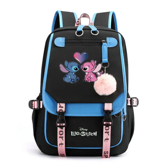 Cute Lilo & Stitch Mochila Feminina Backpack Usb Charging School Bags Teenage Girls Boys Laptop Back Pack Women Travel Bagpacks