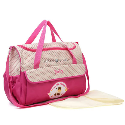Water-repellent mother and baby bag, multifunctional small mommy bag, Huayao bear embroidered maternity bag, travel bag
