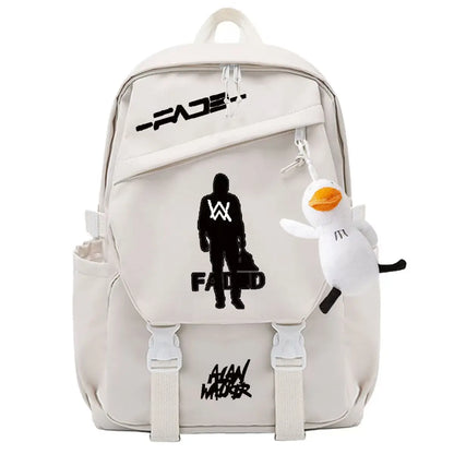 Unisex Marshmallow School Bag Portable Backpack for Business Trips Student Travel Gear   Send the pendant