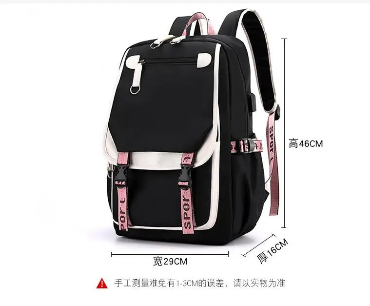 Cute Lilo & Stitch Mochila Feminina Backpack Usb Charging School Bags Teenage Girls Boys Laptop Back Pack Women Travel Bagpacks