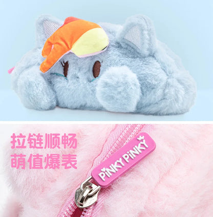 My Little Pony Plush Pencil Case Girls Makeup Bag Portable Coin Purse Cute Stationery Organizer