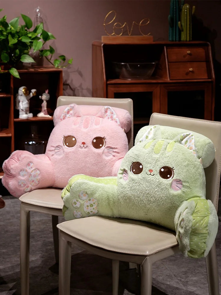 Cartoon soft Animal Cat Plush Backrest Sofa Cushion Stuffed Triangle Pillow On The Bed Gifts