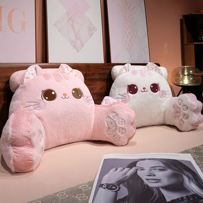 Cartoon soft Animal Cat Plush Backrest Sofa Cushion Stuffed Triangle Pillow On The Bed Gifts