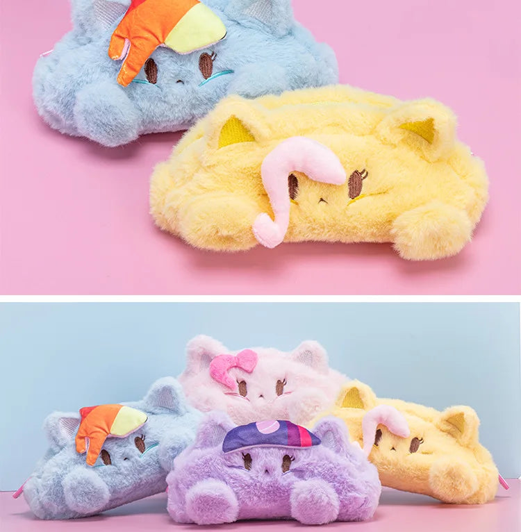 My Little Pony Plush Pencil Case Girls Makeup Bag Portable Coin Purse Cute Stationery Organizer
