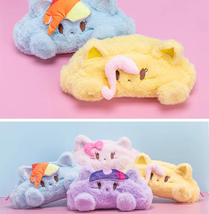 My Little Pony Plush Pencil Case Girls Makeup Bag Portable Coin Purse Cute Stationery Organizer