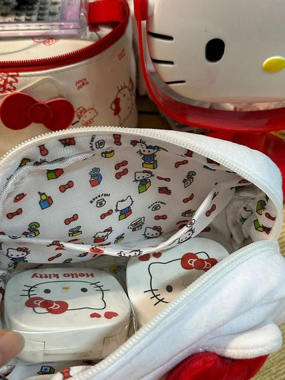 New Hello Kitty Plush Bag Anime Sanrio KT Cosmetic Storage Bags Cartoon Kawaii Pachacco Pencil Case Girl Birthday Gifts