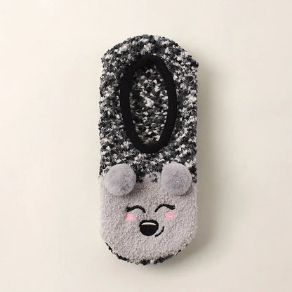 Fall/Winter Floor Socks Warm Non-slip Stockings Indoor Yoga Socks Low Calf Slipper Women Cute Hedgehog Home Hosiery Xmas Gifts