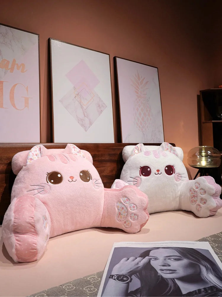 Cartoon soft Animal Cat Plush Backrest Sofa Cushion Stuffed Triangle Pillow On The Bed Gifts