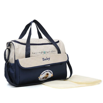 Water-repellent mother and baby bag, multifunctional small mommy bag, Huayao bear embroidered maternity bag, travel bag