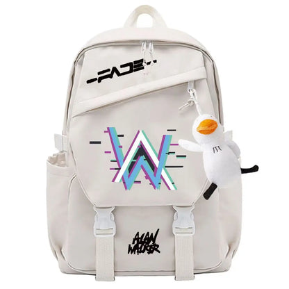 Unisex Marshmallow School Bag Portable Backpack for Business Trips Student Travel Gear   Send the pendant
