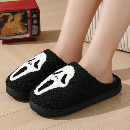 Autumn Winter Halloween Slippers Women Indoor Home Non Slip Warm Cotton Slippers Woman Lightweight Soft Plush Slides Plus Size