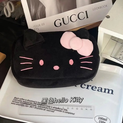 New Hello Kitty Plush Bag Anime Sanrio KT Cosmetic Storage Bags Cartoon Kawaii Pachacco Pencil Case Girl Birthday Gifts