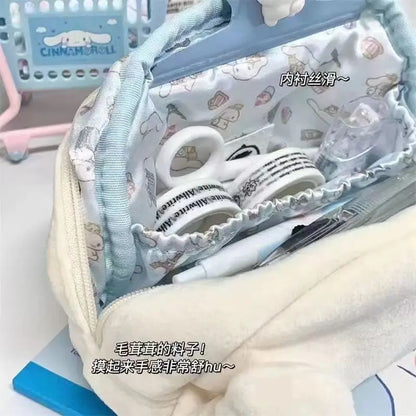 Hello Kitty Cute Plush Cat Pen Pencil Bag Case Cosmetic & Makeup Pouch Coin Purse Wallet Bags Stationery Storage School Supplies