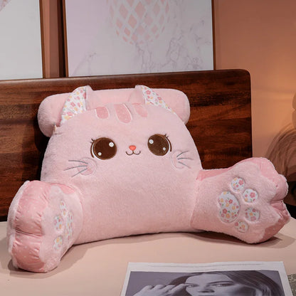 Cartoon soft Animal Cat Plush Backrest Sofa Cushion Stuffed Triangle Pillow On The Bed Gifts