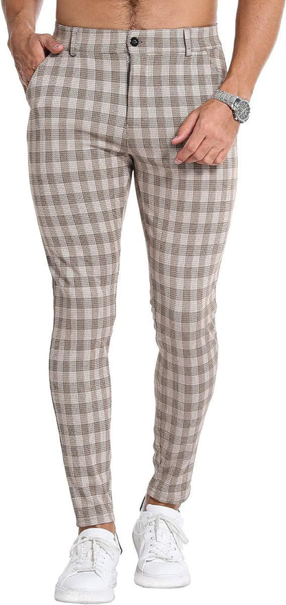 Men's Summer Thin 3D Printed Slim Fit Suit Pants