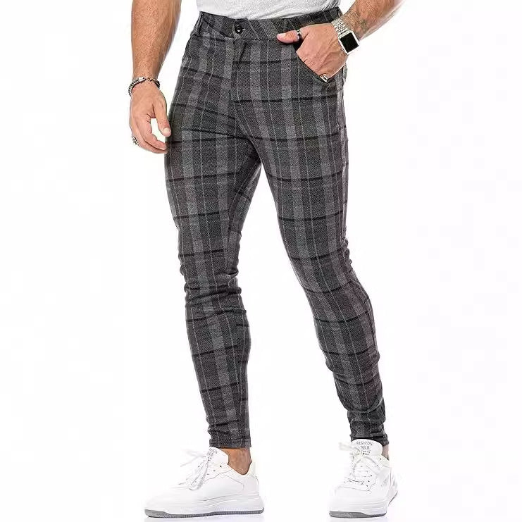 Men's Summer Thin 3D Printed Slim Fit Suit Pants